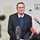 Dr Shane Reti toured the Dunedin hospital build today. Photo: Gregor Richardson 