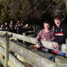 Romahapa Primary School pupils Lachlan McKenzie (left), of Paretai, and Luke McLay, both 12, of...