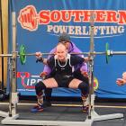 Lucas Hall, of Dunedin, completes his squat during the Special Olympics Southland power lifting...