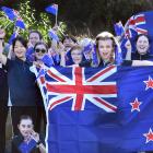 Clara Stevens, 10, in front of her fellow Dunedin Chamber Choir members, preparing to take part...