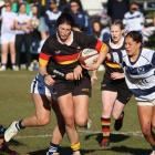 Albion No 12 Jamie O’Neill strides her way towards the try line in the Rugby Southland premier...