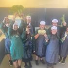 Mountainview High School students preparing soup for the community are (from left) Aailya Woodham...