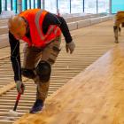 Work has started on the court flooring at Parakiore Recreation and Sport Centre. Photo: Newsline