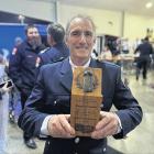 Simon Harwood from the Pendarves Volunteer Fire Brigade was awarded the Gold Star for 25 years...