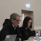 Oreti Community Board chairman Colin Smith listens as a meeting at the Winton Memorial Hall...
