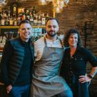 Auckland chef and Aosta co-owner Ben Bayly, Andrea Cattalini and new general manager Marika Greco...