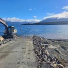 Work is under way on a new boat ramp at Lake Te Anau. PHOTO: SUPPLIED