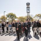 Leading the official party at Te Whare Whakatere was Mayor Neil Brown, followed by (from left)...
