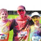 Participants in the Rainbow Run at Logan Park in Dunedin yesterday included (from left) George...