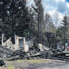 The remains of the disused engineering storage shed after a fire over the weekend PHOTO: SUPPLIED