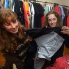 Bargain-hunters Katiya Brasell-Jagger, 14, left, and Mila Hancock, 15, both of Port Chalmers pick...