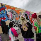 Dreamgirl Collective artists (from left) Miriama Grace Smith, Xoe Hall and Gina Kiel check out...