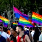 Thousands of people are demonstrated in Barcelona against the increase in aggression against...
