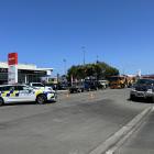 Emergency services at the scene of a crash in South Dunedin this afternoon. Photo: Ben Andrews 