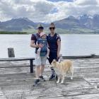 Ryan and Rachael Inch along with daughter Amelia (11 months) and dog Mia stand on the wharf at...