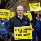 Nurses Organisation chief executive Paul Goulter in Christchurch at a nationwide strike over its...