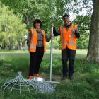 Kurow Island Disc Golf Course spokesperson Edie Pont and Vortica Disc Golf partner Martin Galley...