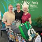 Dunedin woman Pam Whipp (right) hands over the food and grocery items collected during her recent...