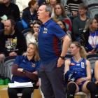 Coach Todd Marshall during a Southern Hoiho’s home game at the Edgar Centre this season. PHOTO:...