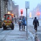 Winter strikes George St in the heart of Edinburgh. PHOTO: REUTERS