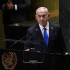 Israel Prime Minister Benjamin Netanyahu addresses the 79th United Nations General Assembly at UN...