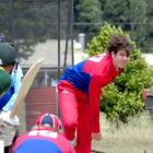 Gus Wiseman took six wickets for just nine runs against Cheviot. He is pictured playing for...