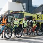 Pictured at Queenstown Airport are, from left, Mark ‘Willy’ Williams, Amanda Robinson, and...