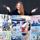 Mosgiel teenager Madison Shaw displays her art board, which garnered an NCEA level 3 excellence...