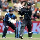 Mark Chapman of New Zealand bats during game two of the men's ODI series between New Zealand and...