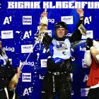 Wanaka freeskier Luca Harrington enjoys the spoils of victory after his FIS Freeski Big Air World...