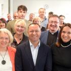 Ukraine Ambassador to Australia and New Zealand Vasyl Myroshnychenko (front, centre) gave a talk...