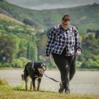 Jay Lowe and Dozer out for a walk. Photo: Christchurch City Council 