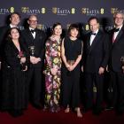 From left: Conclave's Peter Straughan, Tessa Ross, Edward Berger, Isabella Rossellini, Juliette...