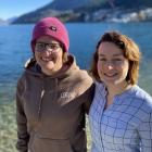Anneke Veenstra, left, and Bethany Rogers each won three age-group medals at the world ice...