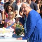 Anne da Nez, 92, cuts the cake celebrating Cromwell and Districts Presbyterian Church’s 150 years...