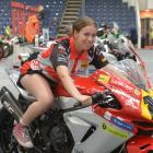 Mya Willcox, 17, of Queenstown, shows off a racing motorcycle at this weekend’s Southern...