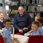 New Lawrence Area School principal Dave Bagwell joins year 5 and 6 reading time in the school’s...