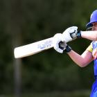 Otago captain Felicity Robertson swings at the ball on her way to a century during a Hallyburton...