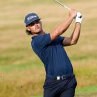 Australia’s Harrison Crowe takes a shot during round one of the NZ Open, in Arrowtown, yesterday....