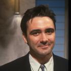 Comedian Tony Slattery on the set of chat show Clive Anderson Talks Back, circa 1992. Photo:...
