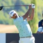 Michael Hendry takes a shot during round two of the NZ Open in Arrowtown yesterday. PHOTOS:...