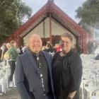 Clutha District Mayor Bryan Cadogan and his wife, Ally Cadogan, at the Treaty Grounds at Waitangi...
