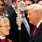 Bishop Mariann Budde and United States President Donald Trump. PHOTO: REUTERS