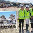 Waitaki Event Centre Trust trustee Adair Craik (left) and Otago Community Trust representatives...