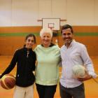 Argentinian exchange student Justi Rossi with Waitaki Girls’ High School PE teacher Di Roberts...