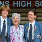 Queen’s High School’s first head girl Margaret Young, 83, this year’s head girl Frankie McAuliffe...