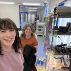 University of Otago Frances Hodgkins Fellows Miranda Bellamy, left, and Amanda Fauteux working on...