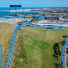 Blue lines indicating the land for sale. Photo: SUPPLIED/Colliers
