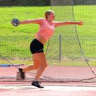 Athlete Zharna Beattie gets some practice in before the New Zealand Track and Field Championships...