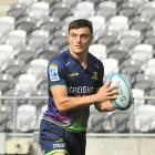 New Highlanders first five Taine Robinson trains at Forsyth Barr Stadium yesterday. PHOTO: GREGOR...